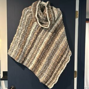 One size fits most handmade chunky knit poncho